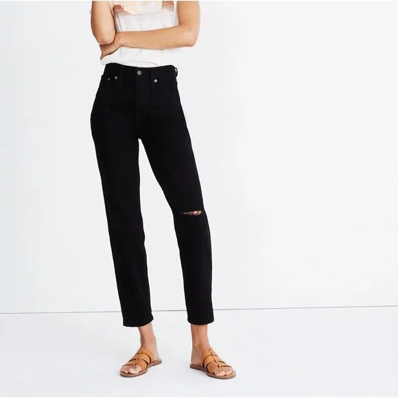 Madewell The Perfect Vintage Jean in Stone Black: Knee-Slit Edition - Picture 2 of 3